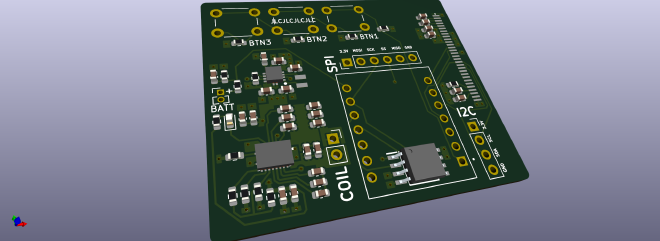 KiCad screenshot - the board layout