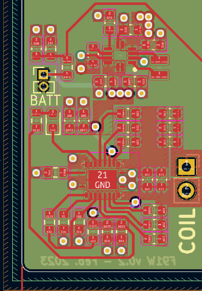 KiCad screenshot - the board layout